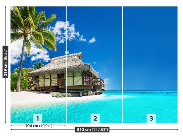 Fototapet Bungalow Beach