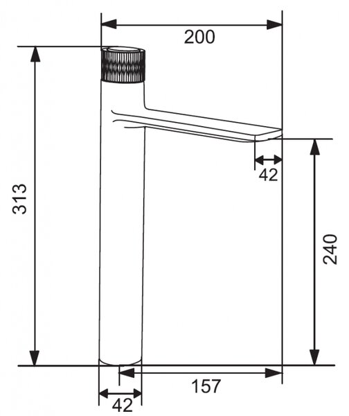 Mexen Zero+ baterie de lavoar înaltă, crom - 71610-00
