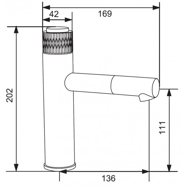 Mexen Diamond, robinet pentru chiuvetă h-202, negru-auriu, 71500-75