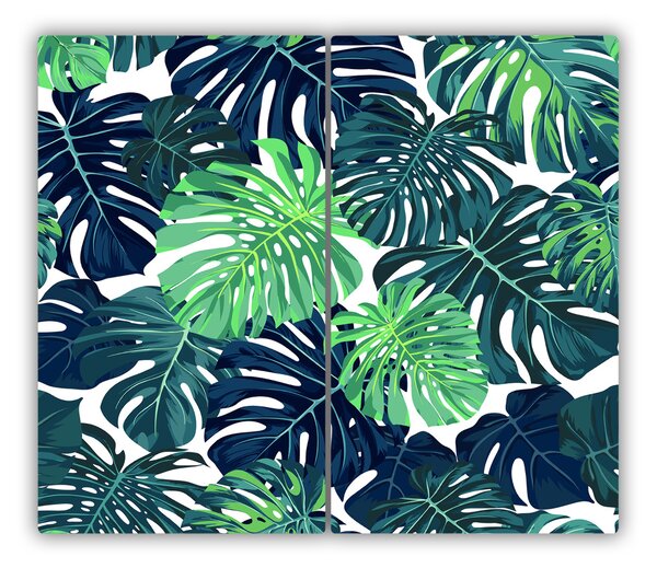 Tocator din sticla frunze tropicale