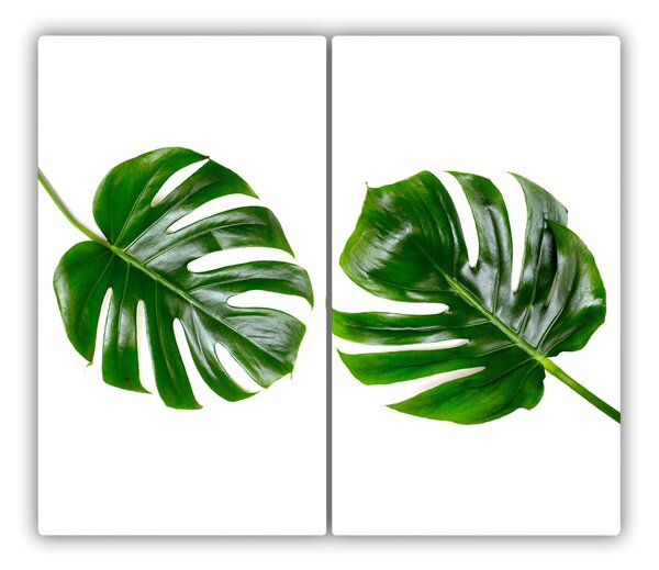 Tocator din sticla frunze tropicale