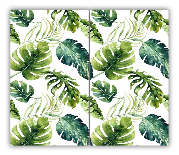 Tocator din sticla frunze tropicale
