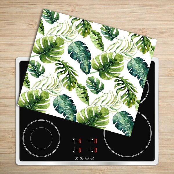 Tocator din sticla frunze tropicale