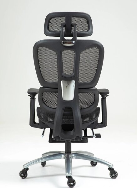 METACHAIR Scaun ergonomic, cotiere 3D, suport picioare, Full Mesh, Negru