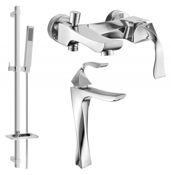 Mexen Estrella DQ02 set de baie, crom - 72313DQ02-00