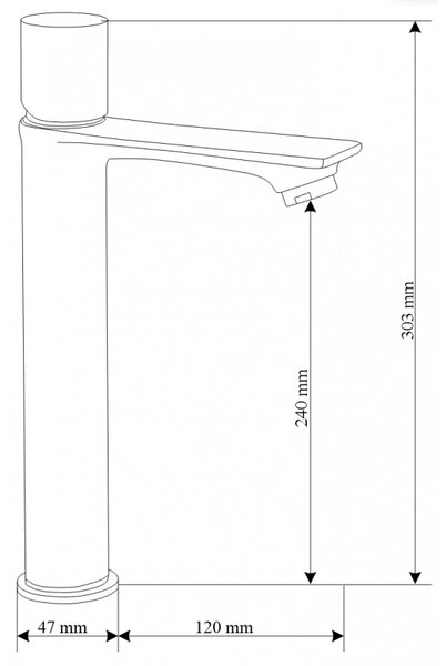 Baterie Mexen Royo One High Basin, negru-crom, 72211-77