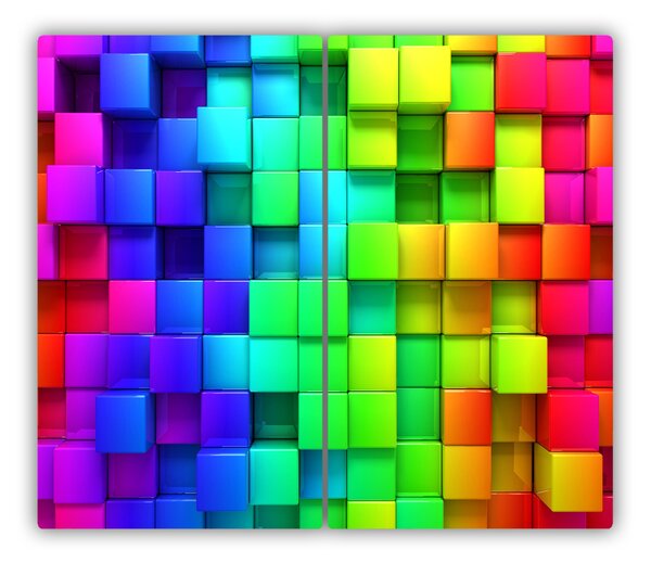 Tocator din sticla cutii colorate
