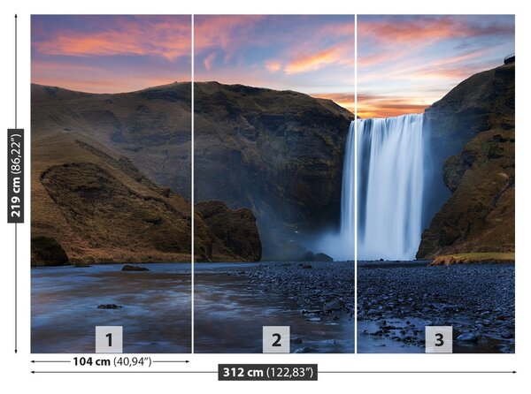 Fototapet Cascada Skogafoss