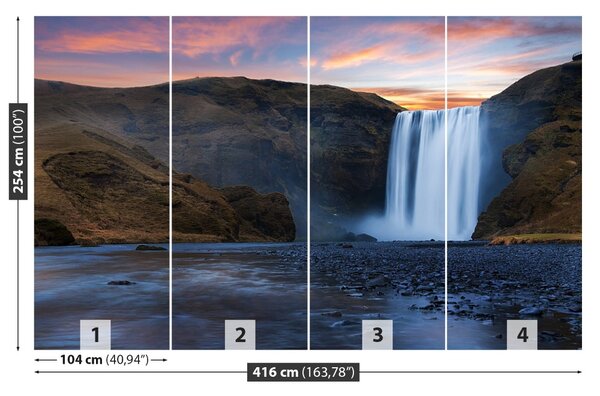 Fototapet Cascada Skogafoss