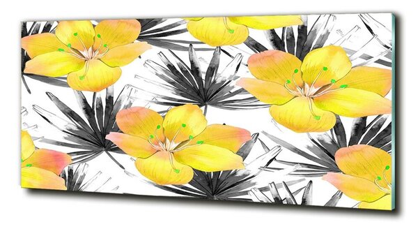 Tablou sticlă flori tropicale
