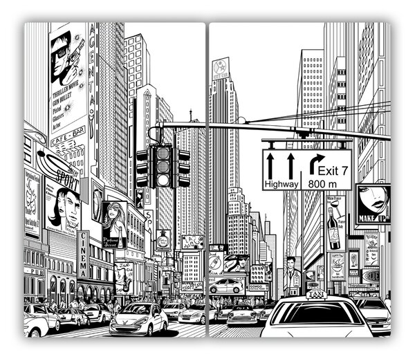 Tocator din sticla Străzile din New York