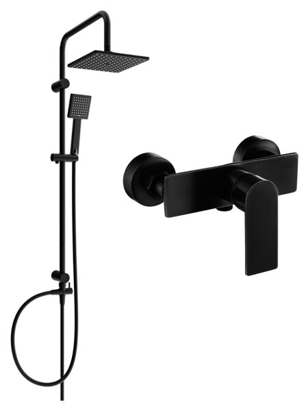 Mexen Tord set de duș montat pe perete cu coloană de duș și baterie duș Alfa, negru - 745740200-70