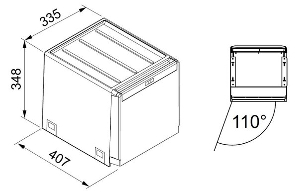 Franke Cube recipient pentru resturi 28 l negru-gri-roșu 134.0039.330
