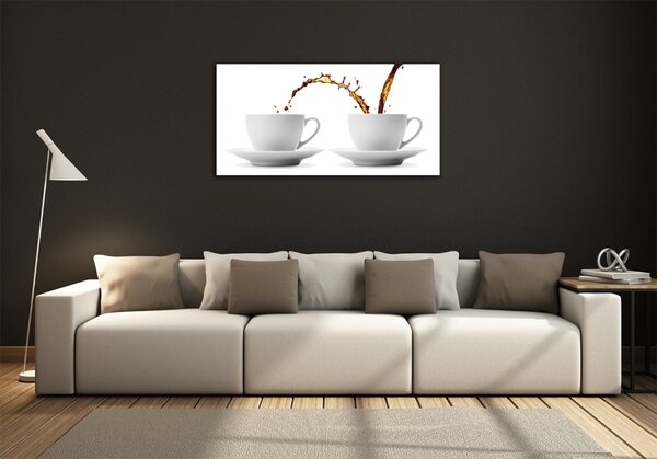 Tablou Printat Pe Sticlă Turnând cafea