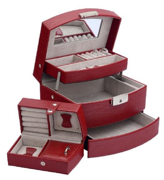 Casetă roșie pentru bijuterii JK Box SP-829/A7