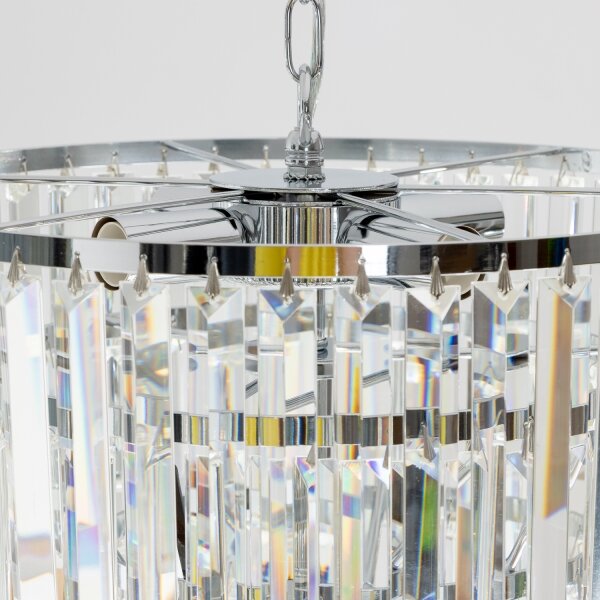 Lustră de cristal pe lanț Brilagi MOZART 5xE14/40W/230V crom lucios