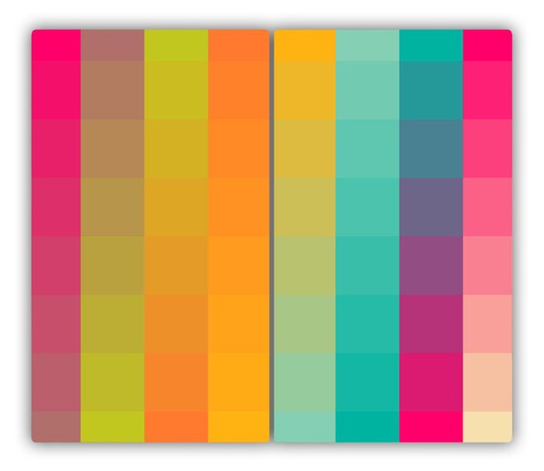 Tocator din sticla pătrate colorate