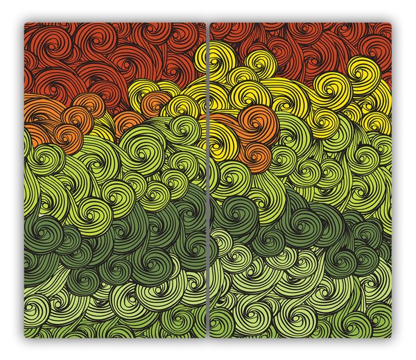 Tocator din sticla valuri colorate