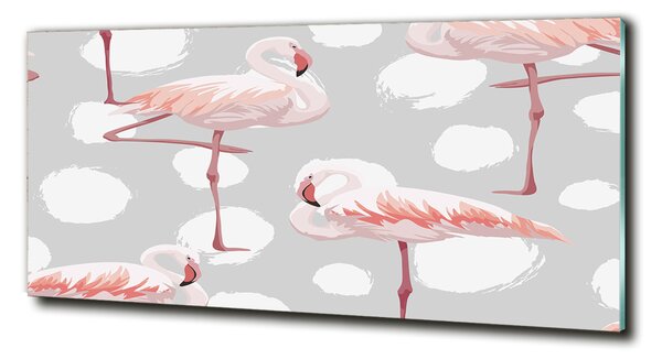 Tablou pe pe sticlă Flamingos