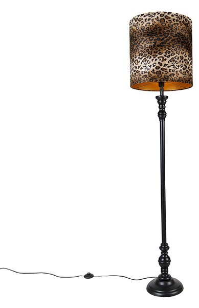 Lampă de podea neagră cu umbră leopard 40 cm - Classico