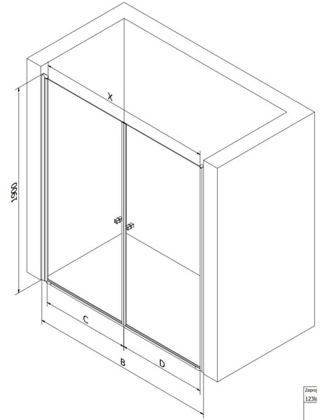 Mexen Pretoria Duo uși de duș batante 140 cm, transparent, crom - 852-140-000-02-00