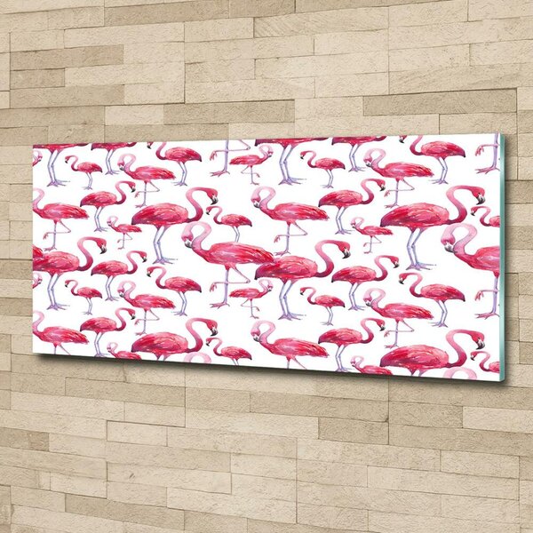Tablou din Sticlă Flamingos