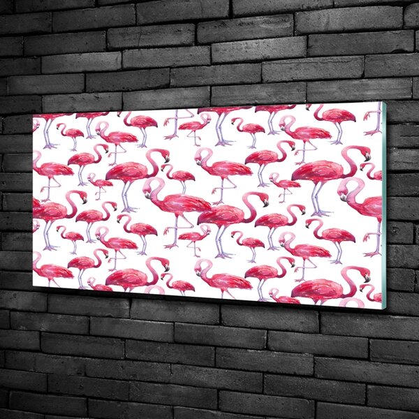 Tablou din Sticlă Flamingos