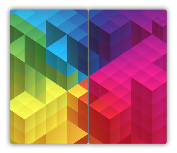 Tocator din sticla figuri geometrice