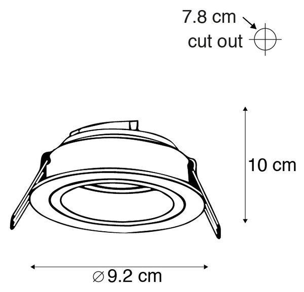 Set de 6 spoturi încastrate rotunde din aluminiu reglabile - Chuck