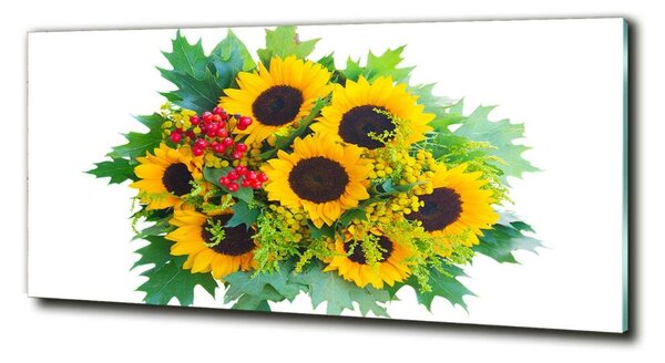 Tablou Printat Pe Sticlă buchet de floarea-soarelui