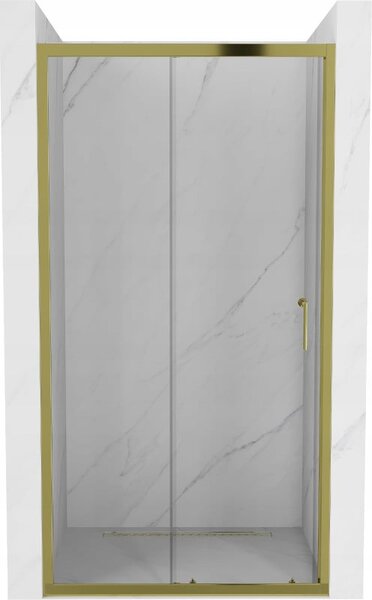 Mexen Apia uși de duș glisante 110 cm, transparente, aurii - 845-110-000-50-00