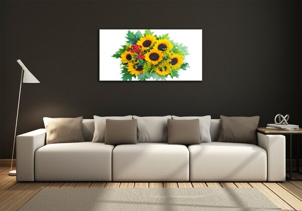 Tablou Printat Pe Sticlă buchet de floarea-soarelui
