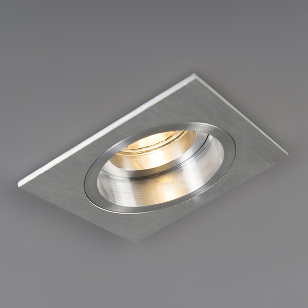 Set de 6 spoturi încastrate pătrate din aluminiu reglabile - Chuck