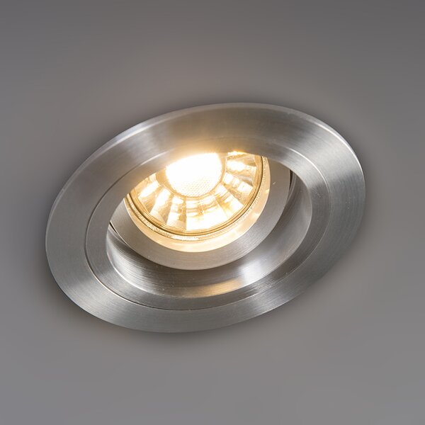 Set de 6 spoturi încastrate rotunde din aluminiu reglabile - Chuck