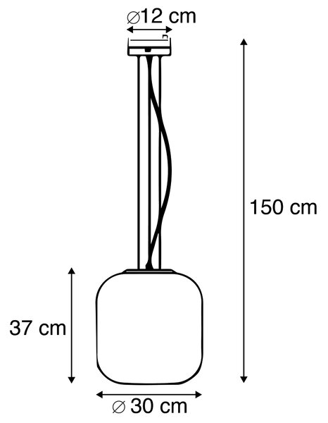 Lampă suspendată de design neagră cu sticlă fumurie - Bliss
