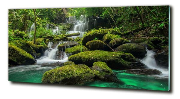 Tablou din Sticlă Cascada din pădure