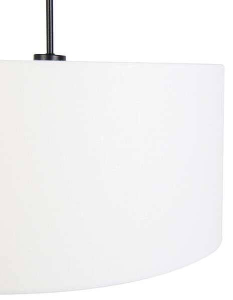 Lampă modernă cu pandantiv neagră cu abajur alb 50 cm - Combi 1