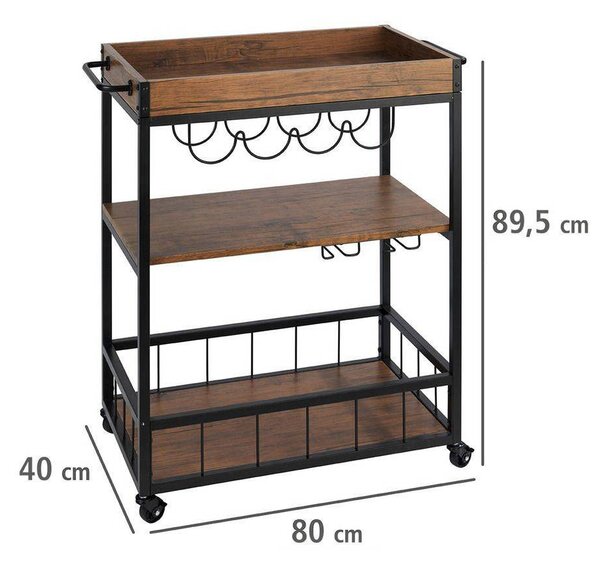 Wenko Rustico raft de bucatarie 80x40x89.5 cm negru-maro 54125100