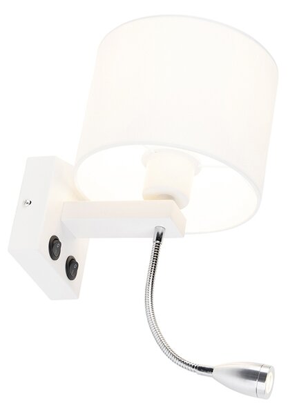 Lampa de perete moderna alba cu abajur alb - Brescia