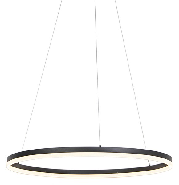Lampă suspendată de design neagră 80 cm, incluzând LED cu 3 trepte de intensitate luminoasă - Anello