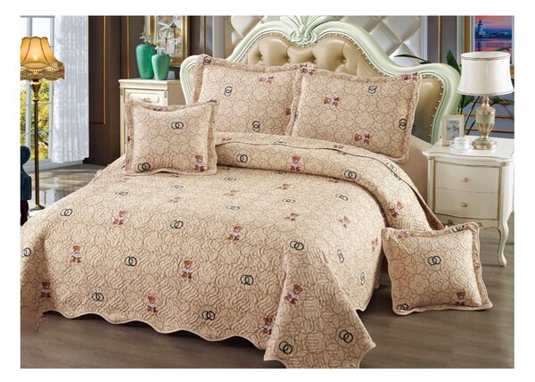 Cuvertura bumbac 100%, 5 piese, pat 2 persoane, 230x250 cm, CB129