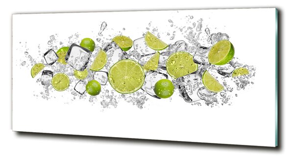 Tablou din Sticlă cuburi de gheata Lime