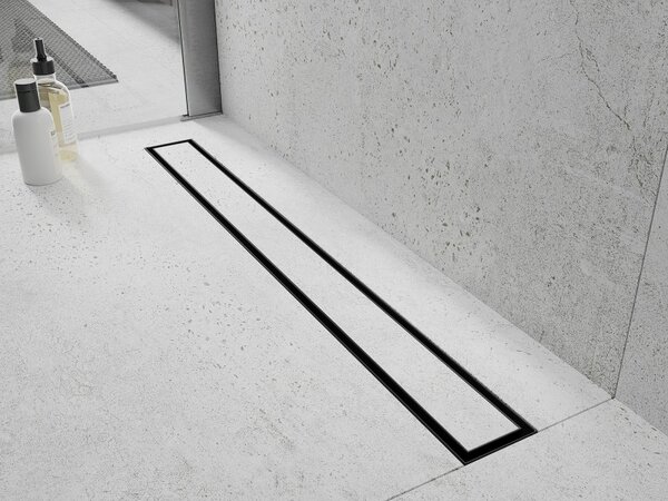 Mexen Flat 360°, canal de duș din oțel inoxidabil model M13 2 în 1 pentru pozarea gresie 50 cm, negru mat, 1710050-40