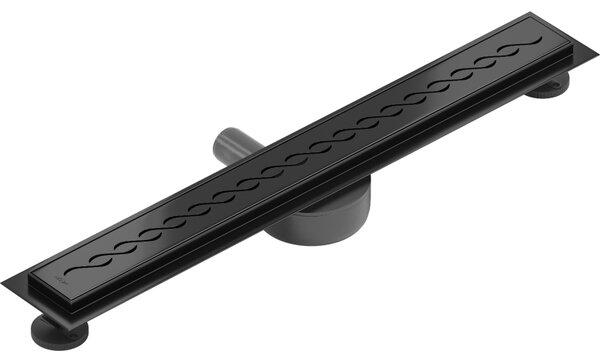 Mexen Flat 360°, canal de duș din oțel inoxidabil model M18 50 cm, negru mat, 1723050-40