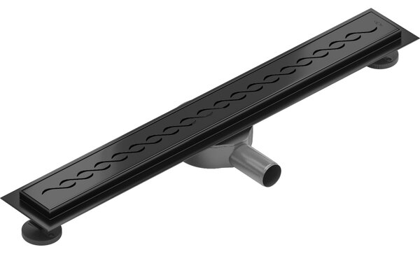 Mexen Flat 360°, canal de duș din oțel inoxidabil model M18 50 cm, negru mat, 1723050-40