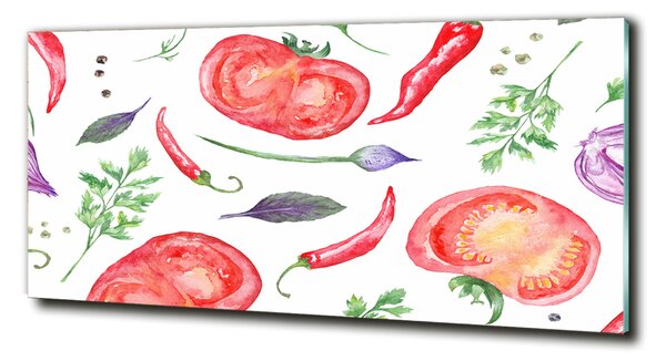 Tablou sticlă Tomate și condimente