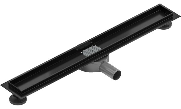 Mexen Flat 360, corp jgheab cu sifon rotativ 50 cm, negru mat, 1740050