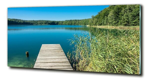 Fotografie imprimată pe sticlă Pier pe lac