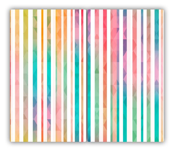 Tocator din sticla dungi Rainbow