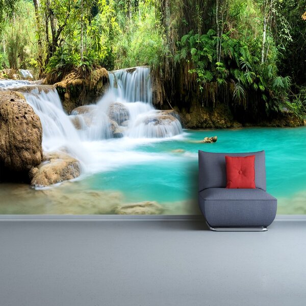 Fototapet Kuang Si Cascada